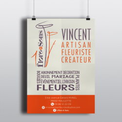 Affiches et cartes de visite pour le fleuriste 1Flore&Sens